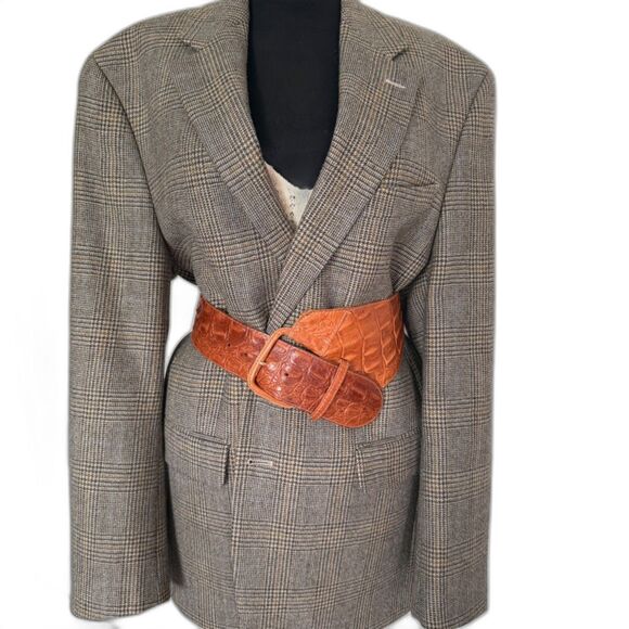 Lauren Ralph Lauren Oversized Boyfriend Wool Blazer | Glen Plaid 100% Lambswool - Picture 2 of 14